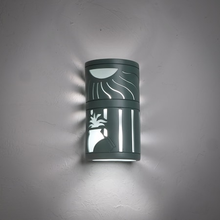 Luxury Lighting Asavva 13in. High Ceramic Outdoor Wall Light, Sage 411-82 Sage u/d 7-17